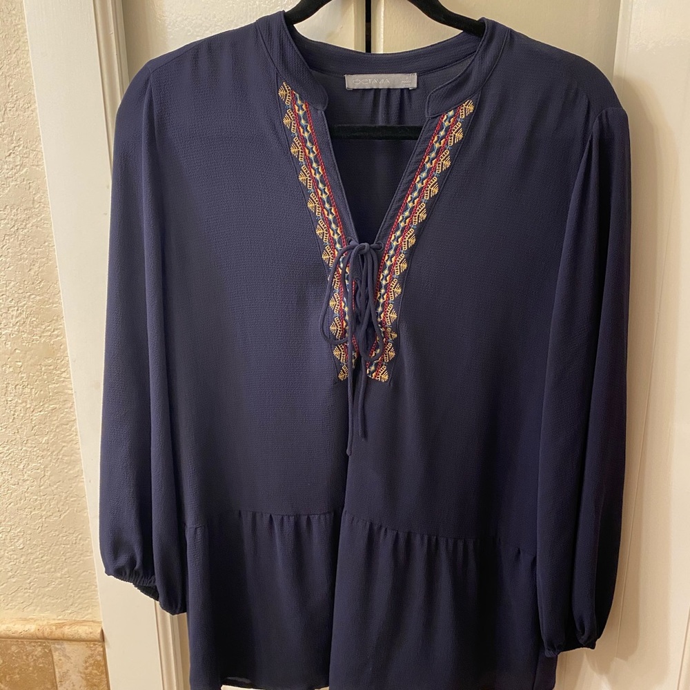 Navy Blue Octavia Blouse